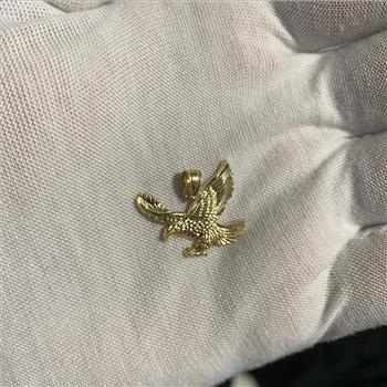 14K  Yellow Gold Eagle Pendant - Height : 17 mm  Width : 21 mm