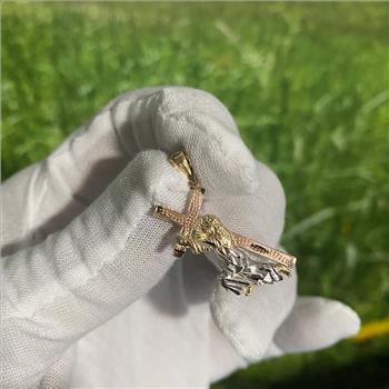 14K Tri Color Gold Religious Pendant