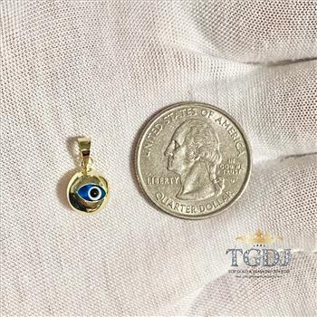 14K Yellow Gold Evil Eye Pendant