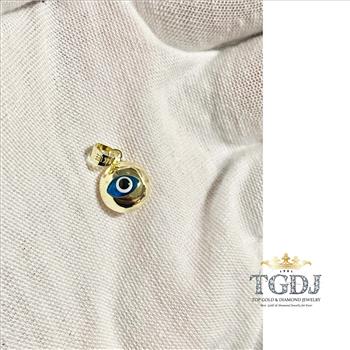 14K Yellow Gold Evil Eye Pendant
