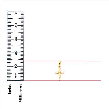 14K Yellow Gold Cross Cubic Zirconia Religious Pendant