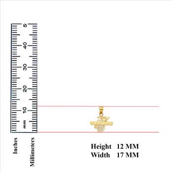 14K Yellow Gold I Love Tennis Pendant