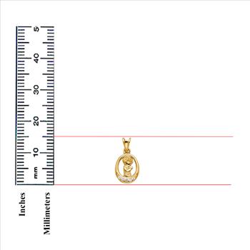 14K Yellow Gold cubic zirconia Boy Praying Pendant
