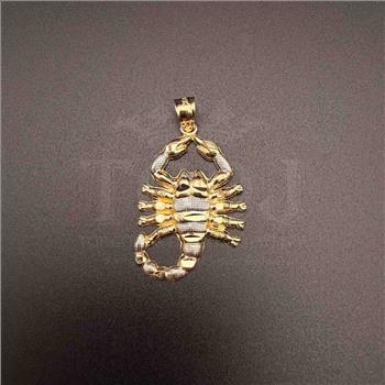 14K Two Tone Gold Scorpion Pendant