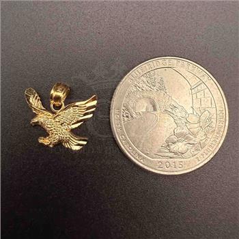 14K Yellow Gold Eagle Pendant