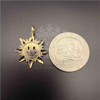 14K Yellow Gold Sun Pendant