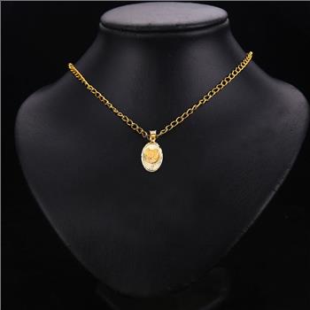 14K Tri Color Gold Religious Stamp Pendant