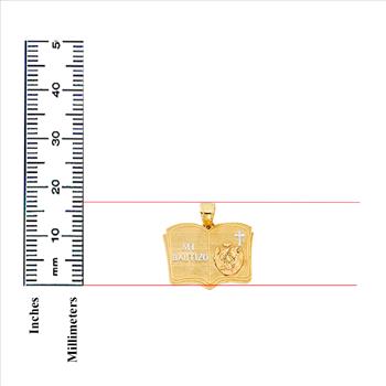 14K Tri Color Gold Religious Baptism  Pendant