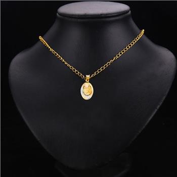 14K Tri Color Gold Religious Stamp Pendant