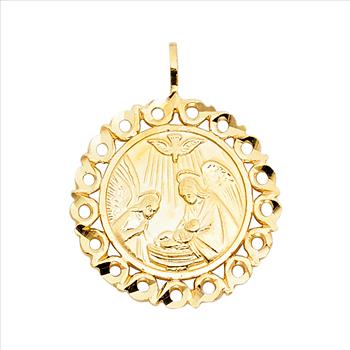 14K Yellow Gold Baptism Pendant