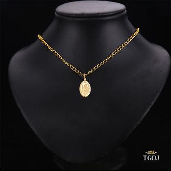 14K Yellow Gold St. Christopher Religious Pendant - 21 mm x 15 mm