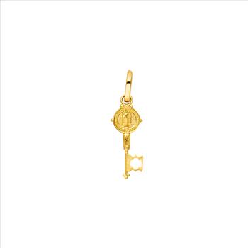 14K Yellow Gold Key Religious Pendant - 15 mm X 05 mm