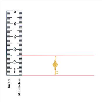 14K Yellow Gold Key Religious Pendant - 15 mm X 05 mm