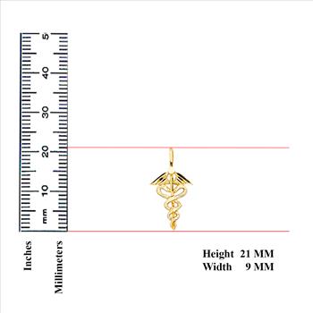 14K Yellow Gold Symbol of Medical SERVICE Pendant