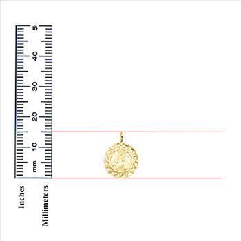 14K Yellow Gold Religious Baptism Pendant - 15 mm X 15 mm