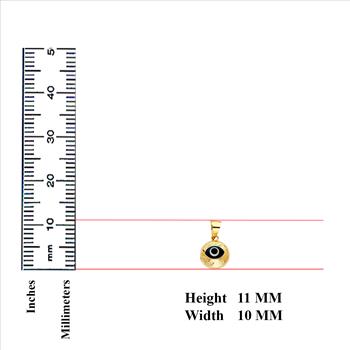  14K Yellow Gold Evil Eye Fluted Pendant - 10.5 mm X 10 mm 