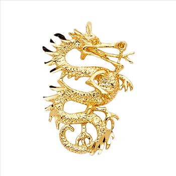 14K Yellow Gold Dragon Pendant