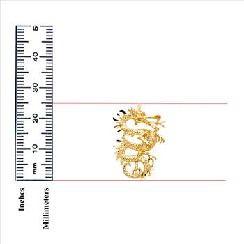 14K Yellow Gold Dragon Pendant