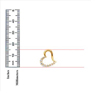 14K Yellow Gold Journey Open Heart Cubic zirconia Pendant - 15MMX 17MM