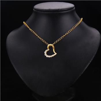 14K Yellow Gold Journey Open Heart Cubic zirconia Pendant - 15MMX 17MM