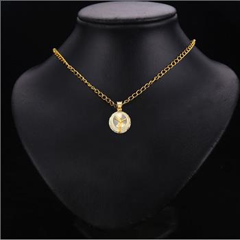 14K Yellow Gold Diamond cut Jesus Stamp Religious Pendant - 20 mm X 15 mm