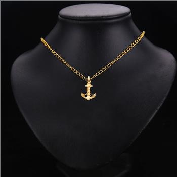 14K Yellow Gold Anchor Pendant - 23 mm X 18 mm