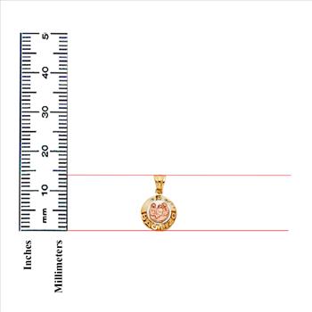 14K Two Tone Gold Baptism Pendant