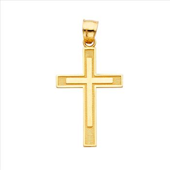 14K Yellow Gold  Latin Cross Pendant