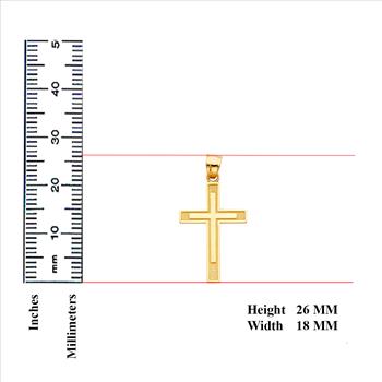 14K Yellow Gold  Latin Cross Pendant