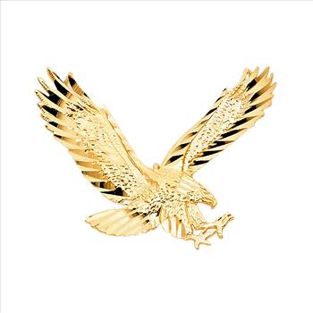 14K Yellow Gold Eagle Pendant - 22 mm X 30 mm