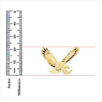 14K Yellow Gold Eagle Pendant - 22 mm X 30 mm