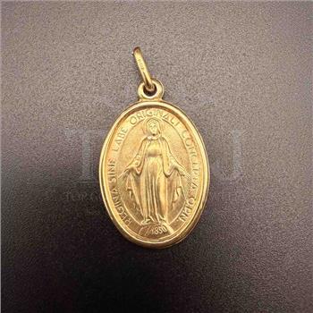 14K Yellow Gold Virgin Mary Medal