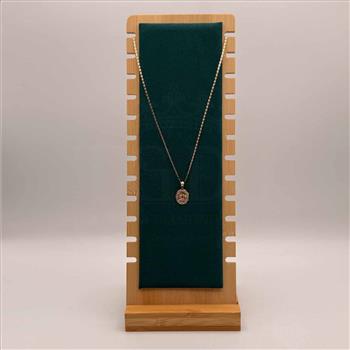 14K Tri Color Gold Mi Bautizo Pendant Oval