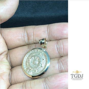 Gold Aztec Charm Mayan Calendar Pendant, 1