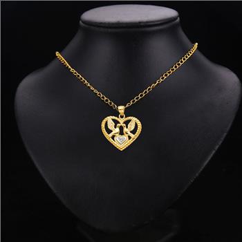 14K Two Tone White Yellow Gold Religious Pendant - 23 mm X 26 mm