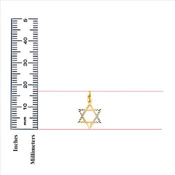 14K Yellow Gold Star of David Pendant - 17 mm X 15 mm