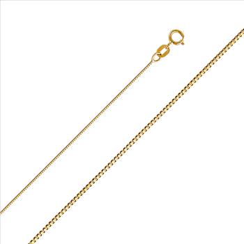 14K Yellow Gold 0.5mm Box Chain - 18”