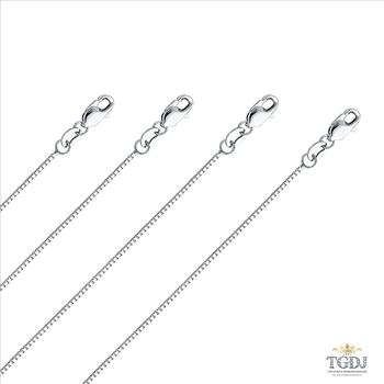 14K White Gold 0.8mm Box Chain - 20