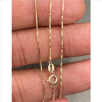 14K Yellow Gold 0.6mm Box Chain - 16 