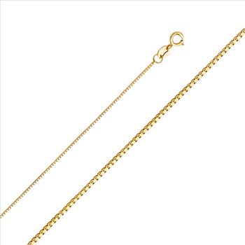 14K Yellow Gold 0.6mm Box Chain - 16 