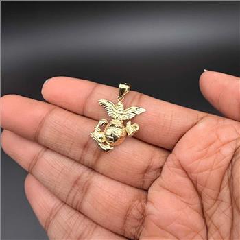 14K Yellow Gold USA Logo Pendant