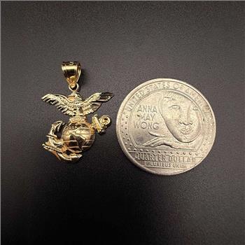 14K Yellow Gold USA Logo Pendant