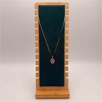 14K  Tri Color Gold Cubic zirconia Our Lady of Guadalupe Pendant