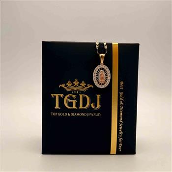14K  Tri Color Gold Cubic zirconia Our Lady of Guadalupe Pendant
