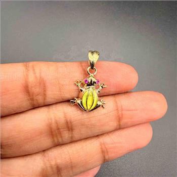 14K Yellow Gold Glow in Dark Flog Pendant