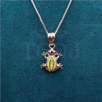 14K Yellow Gold Glow in Dark Flog Pendant