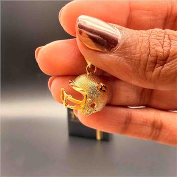 14K Yellow Gold Football Helmet Pendant