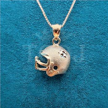14K Yellow Gold Football Helmet Pendant