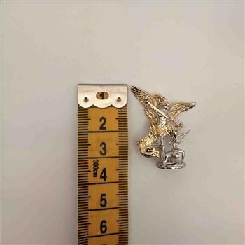 14K Tri Color Gold St. Michael 3D Pendant