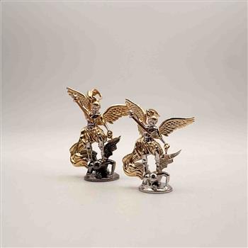 14K Tri Color Gold St. Michael 3D Pendant